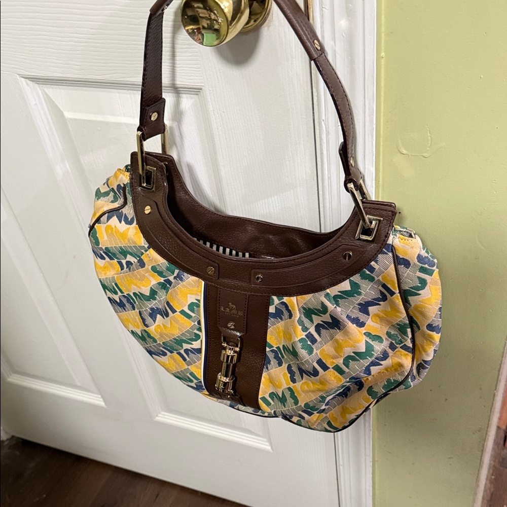 L.A.M.B. Yellow and Brown Leather & Canvas -Authentic! 22 by 26 inches